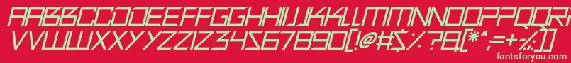 Quirky Robot Italic Font – Green Fonts on Red Background