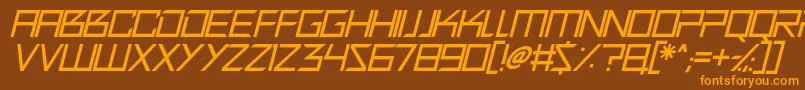 Шрифт Quirky Robot Italic – оранжевые шрифты на коричневом фоне