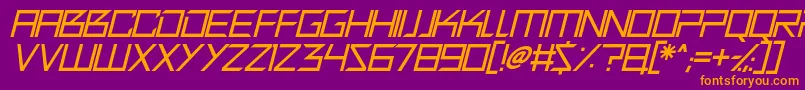 Czcionka Quirky Robot Italic – pomarańczowe czcionki na fioletowym tle