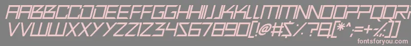 Quirky Robot Italic Font – Pink Fonts on Gray Background
