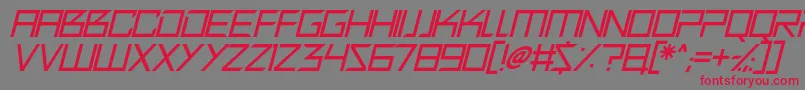 フォントQuirky Robot Italic – 赤い文字の灰色の背景