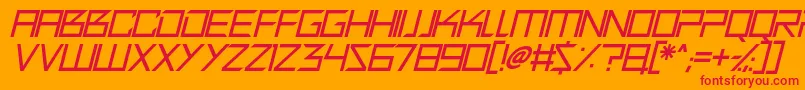Czcionka Quirky Robot Italic – czerwone czcionki na pomarańczowym tle