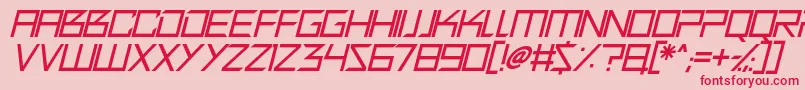 Quirky Robot Italic-fontti – punaiset fontit vaaleanpunaisella taustalla