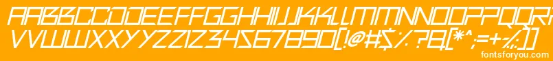 Quirky Robot Italic Font – White Fonts on Orange Background