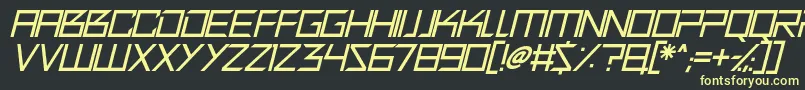 Quirky Robot Italic Font – Yellow Fonts on Black Background