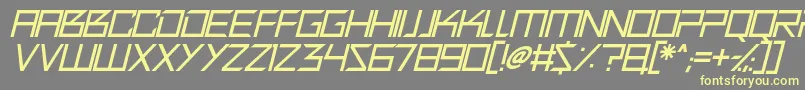 Quirky Robot Italic Font – Yellow Fonts on Gray Background