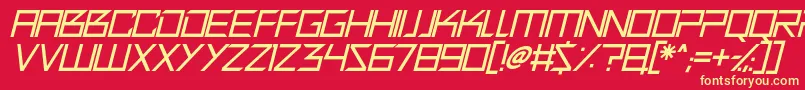 Quirky Robot Italic Font – Yellow Fonts on Red Background
