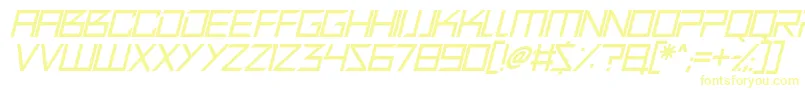 Quirky Robot Italic Font – Yellow Fonts on White Background