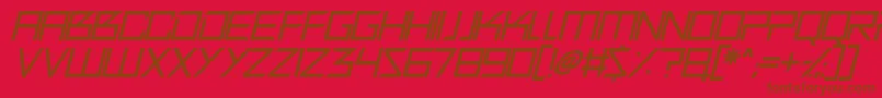 Quirky Robot Italic Font – Brown Fonts on Red Background