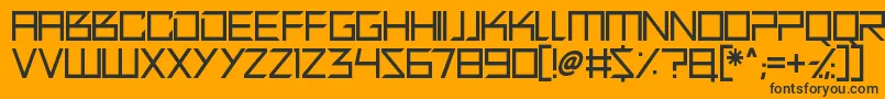 Quirky Robot Font – Black Fonts on Orange Background