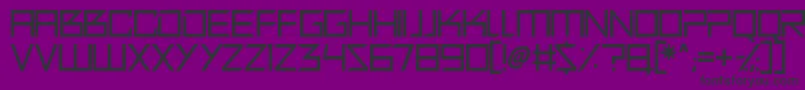 Quirky Robot-fontti – mustat fontit violetilla taustalla