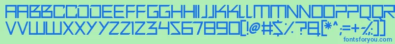 Quirky Robot Font – Blue Fonts on Green Background