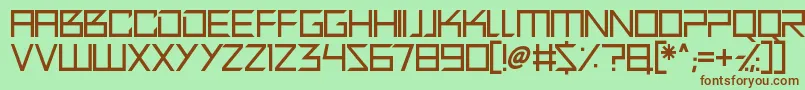 Quirky Robot Font – Brown Fonts on Green Background