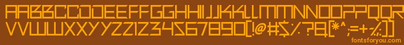 Quirky Robot Font – Orange Fonts on Brown Background