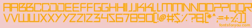 Quirky Robot Font – Orange Fonts on Pink Background