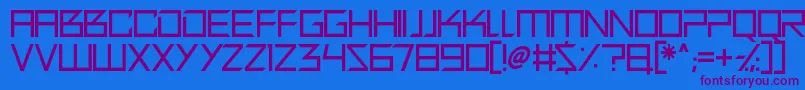 Quirky Robot Font – Purple Fonts on Blue Background