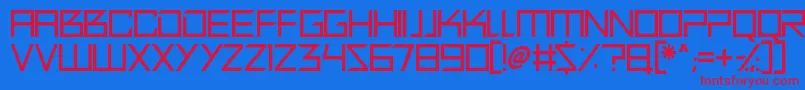 Quirky Robot Font – Red Fonts on Blue Background