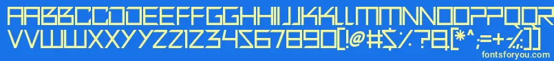 Quirky Robot Font – Yellow Fonts on Blue Background