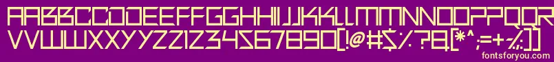 Quirky Robot Font – Yellow Fonts on Purple Background