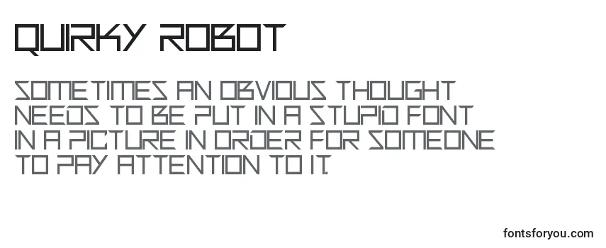 Revisão da fonte Quirky Robot