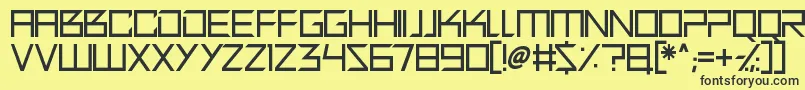 Quirky Robot Font – Black Fonts on Yellow Background