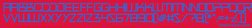 フォントQuirky Robot – 赤い背景に青い文字