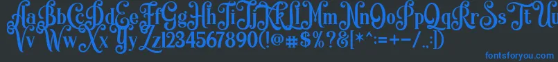 Quiska Personal Use Only Font – Blue Fonts on Black Background