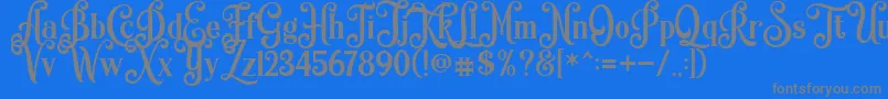 Fonte Quiska Personal Use Only – fontes cinzas em um fundo azul