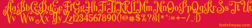 Quiska Personal Use Only Font – Orange Fonts on Red Background