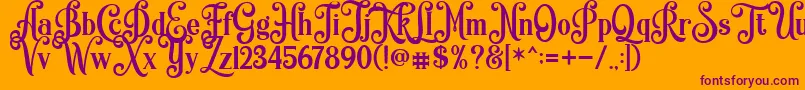 Quiska Personal Use Only Font – Purple Fonts on Orange Background