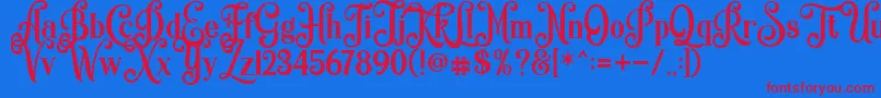 Quiska Personal Use Only Font – Red Fonts on Blue Background