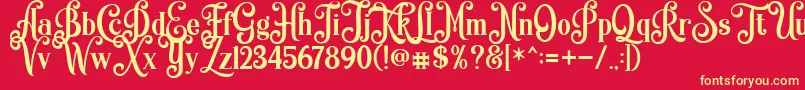 Quiska Personal Use Only Font – Yellow Fonts on Red Background