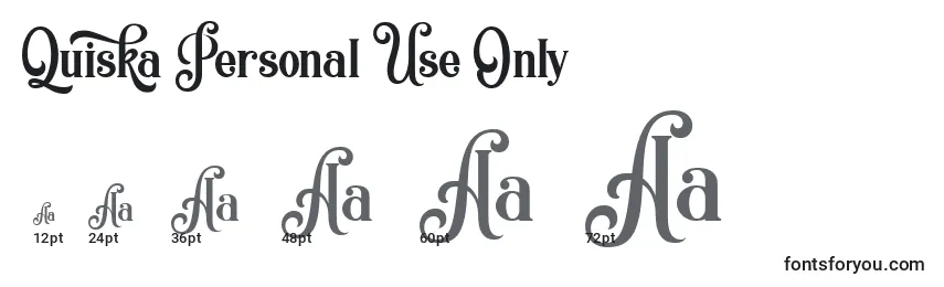 Quiska Personal Use Only Font Sizes