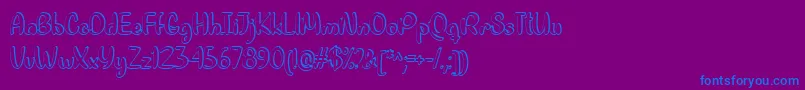 フォントQuite Colorful   – 紫色の背景に青い文字