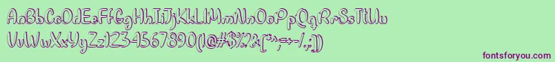 Quite Colorful   Font – Purple Fonts on Green Background