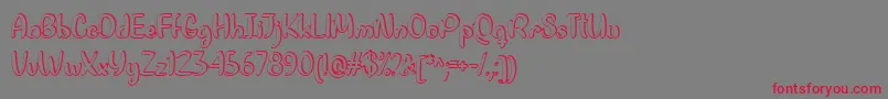 フォントQuite Colorful   – 赤い文字の灰色の背景