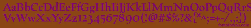 PreissigBold Font – Purple Fonts on Brown Background