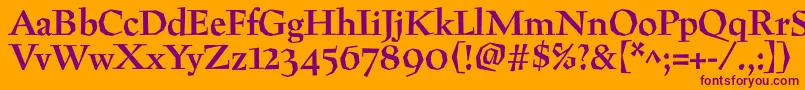 PreissigBold Font – Purple Fonts on Orange Background