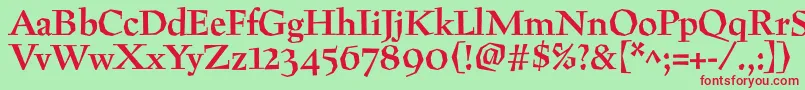 PreissigBold Font – Red Fonts on Green Background