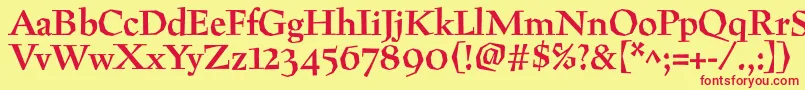 PreissigBold Font – Red Fonts on Yellow Background