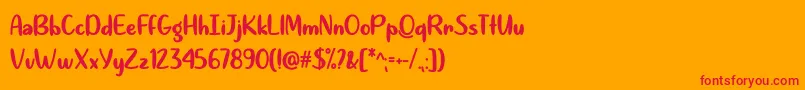 フォントQuite Magical   – オレンジの背景に赤い文字