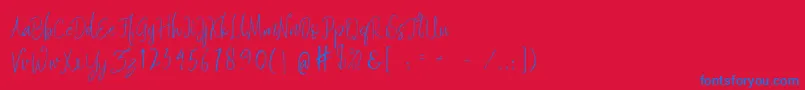 Quixotic Free Font – Blue Fonts on Red Background