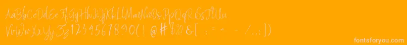 Quixotic Free Font – Pink Fonts on Orange Background