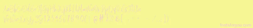 Quixotic Free Font – Pink Fonts on Yellow Background