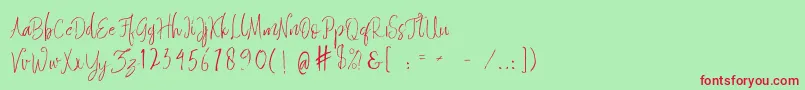 Quixotic Free Font – Red Fonts on Green Background