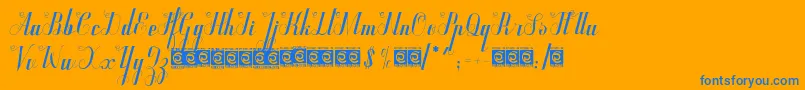 Qunky Font – Blue Fonts on Orange Background