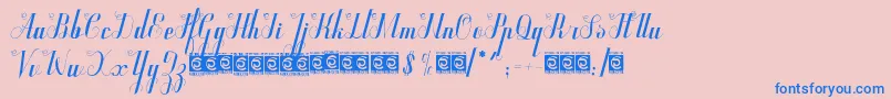 Qunky-Schriftart – Blaue Schriften auf rosa Hintergrund