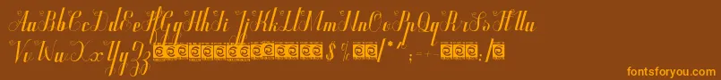 Qunky Font – Orange Fonts on Brown Background