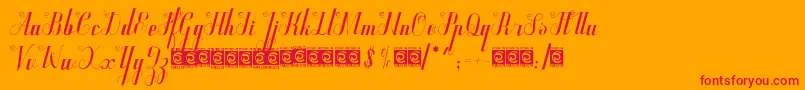 Qunky-Schriftart – Rote Schriften auf orangefarbenem Hintergrund