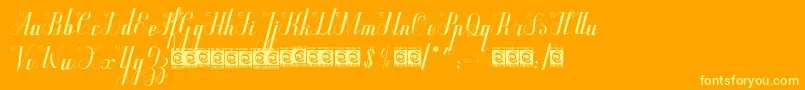 Qunky-Schriftart – Gelbe Schriften auf orangefarbenem Hintergrund